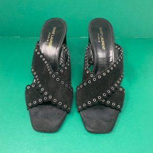 Saint Laurent LOULOU MULES IN SUEDE Black